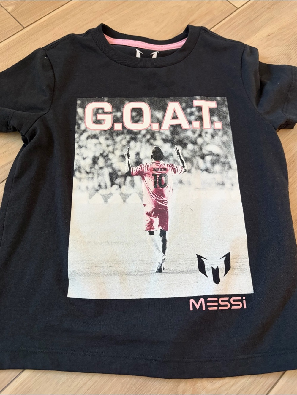 Messi Collection Boys G.O.A.T. Graphic Soccer T-Shirt Black- XS 5